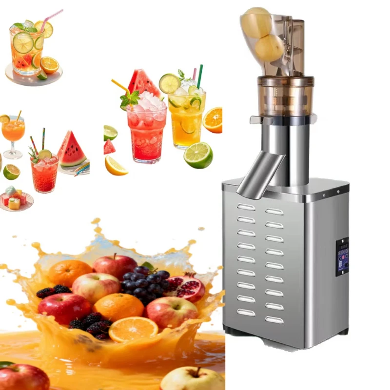 

High power commercial juicer for fruit and vegetable processing plants, supermarkets, juice bars