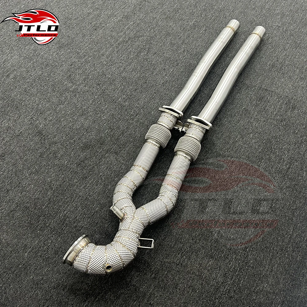 High Performance Downpipe With Heat Wrap For Audi RS3 8V RS 3 2.5L TFSI DAZA Engine High Flow Straight Through Turbo Pipe