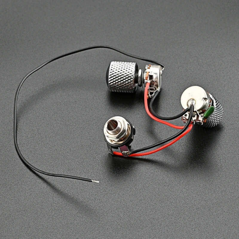 1 Volume 1 Tone Control Knobs 3 Way Switch 500K Pots Electric Guitar Wiring Harness Kits Replacement with Jack 2 Knobs 24BD