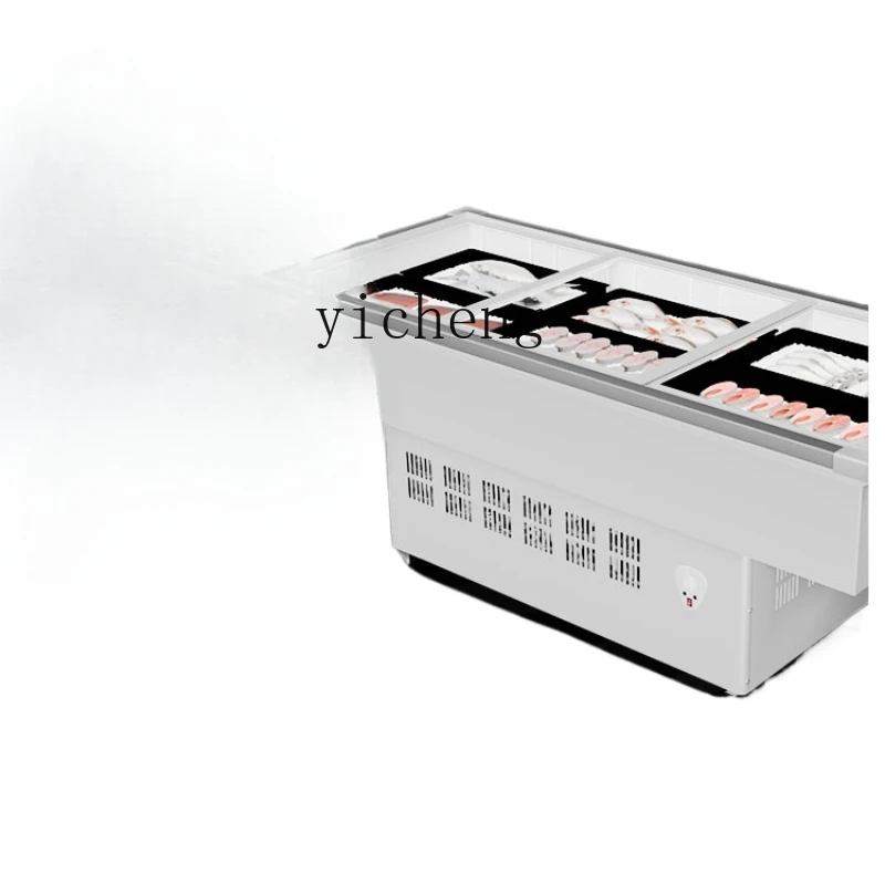 ZC Freezer Horizontal Commercial Seafood Display Cabinet Barbecue Refrigerated Fresh Cabinet