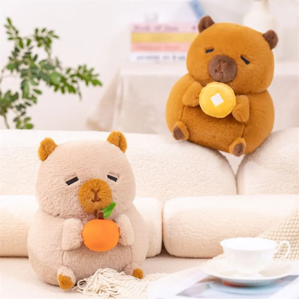 

Appease Doll Orange Capybara Plush Doll Duck Simulation Capybara Plush Toy Fluffy Soft Capybara Holding Toy Christmas Toy
