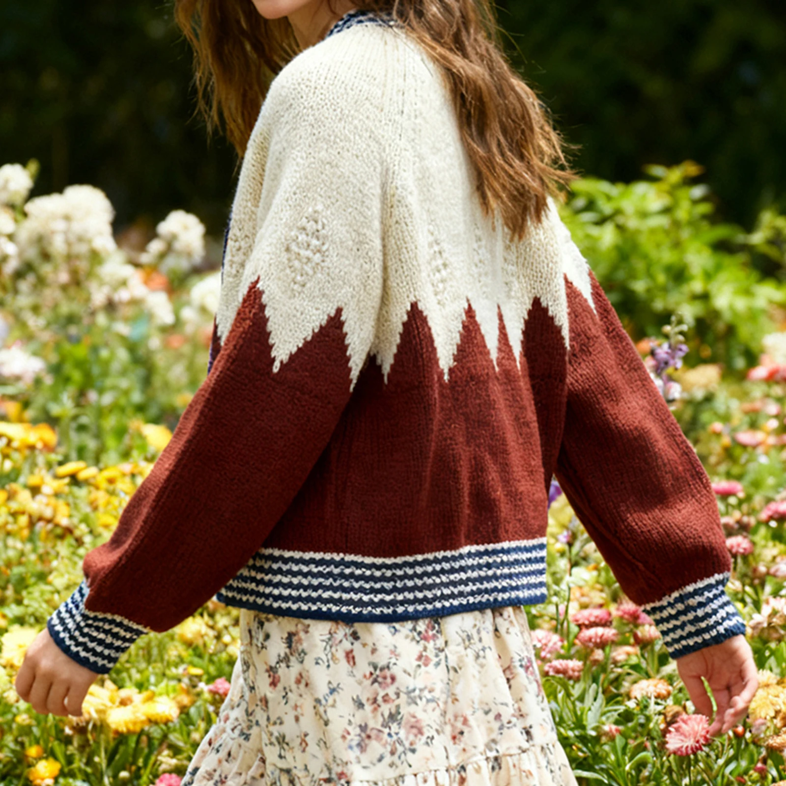 

Women s Sweater Cardigan Casual Button Down Fall Long Sleeve Crew Neck Contrast Color Knit Jacket