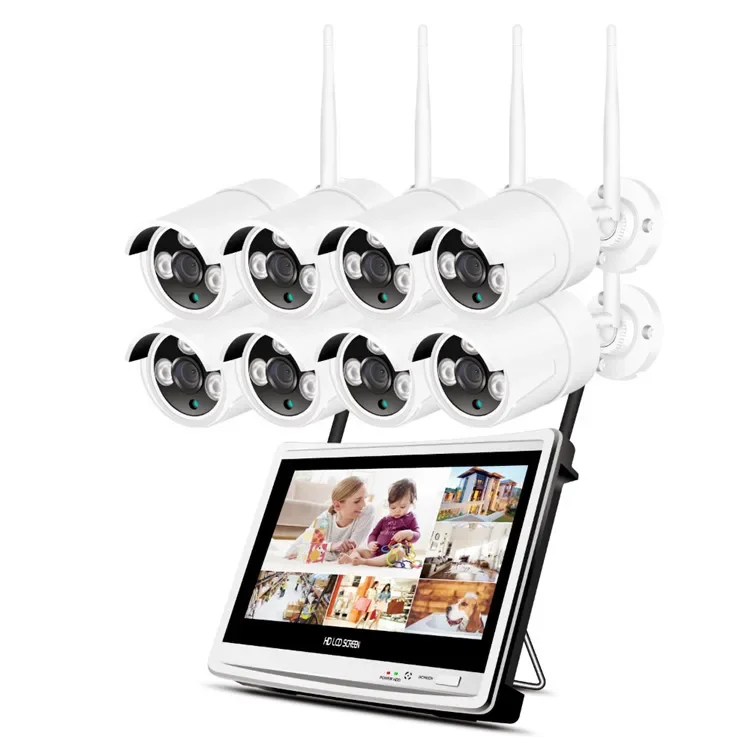 

Jianvision 5MP 8-Channel Wireless IP Network Camera System with 12inches Screen