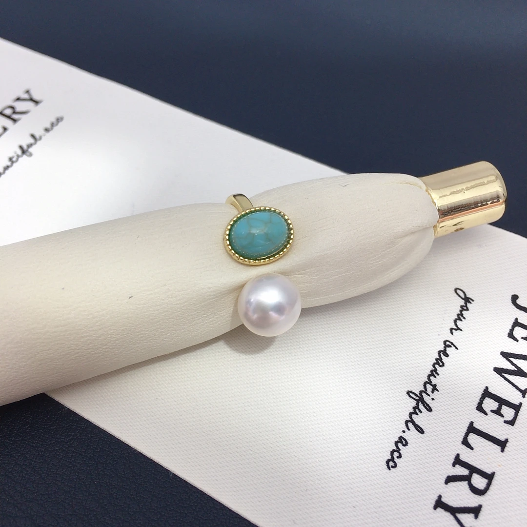 ZHBORUINI 2025 New Arrival Natural Freshwater pearl rice shaped set Fashion retro droplet shaped jewelry earrings rings pendants view 5