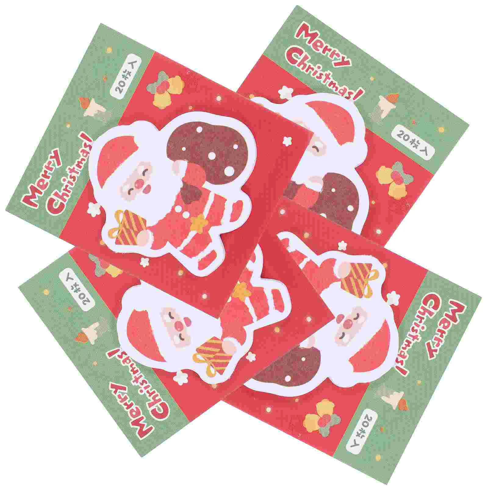 4 Books Xmas Notepad Small Sticky Notes Christmas Daily Use Memo Stickers Office Notepads