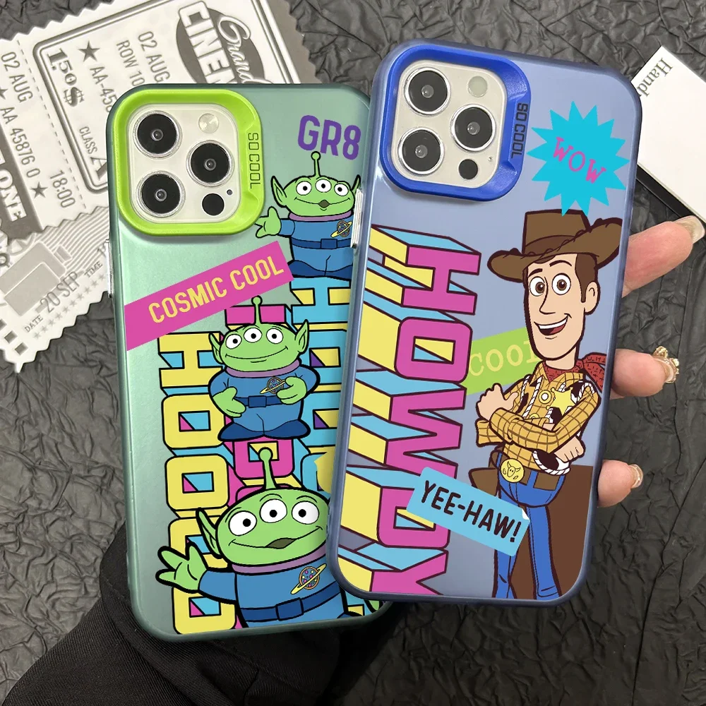 Toy Story Woody Lotso Alien Phone Case for iPhone 16 15 14 Plus 13 12 11 Pro Max X Xs XR 8 7 Matte Colorful Silver Hard Cover