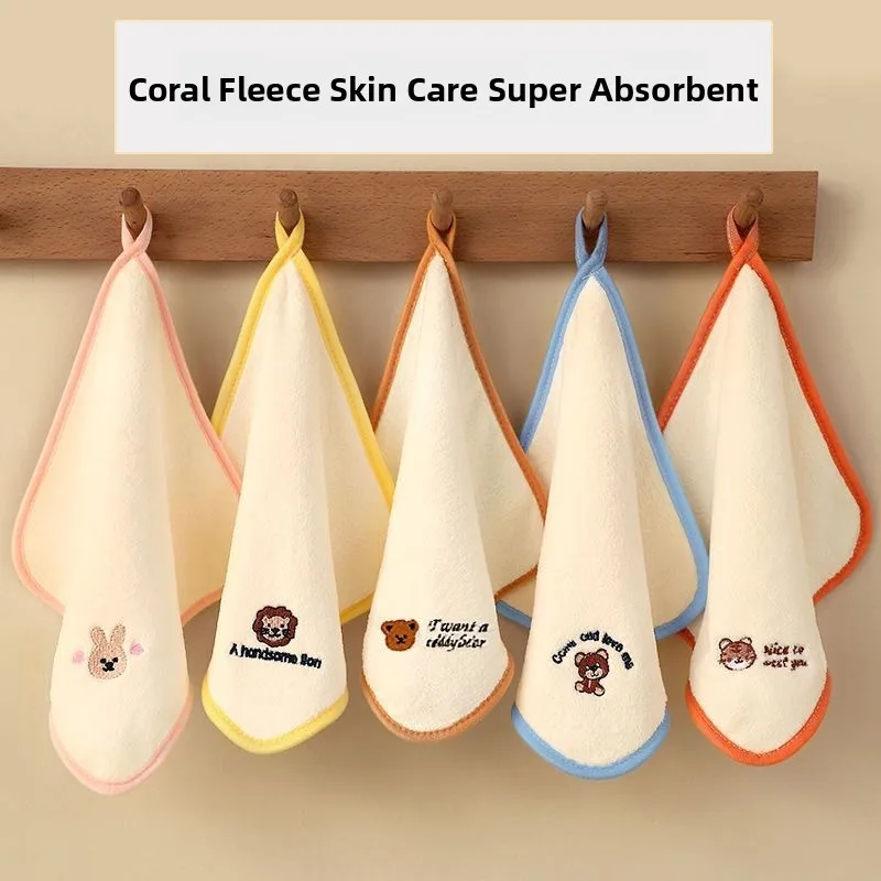 

Coralline Fce Small Towel Children's Face Wa Towel Absorbent Baby Handkerchief Home Use Nursery Face Towel aron Color