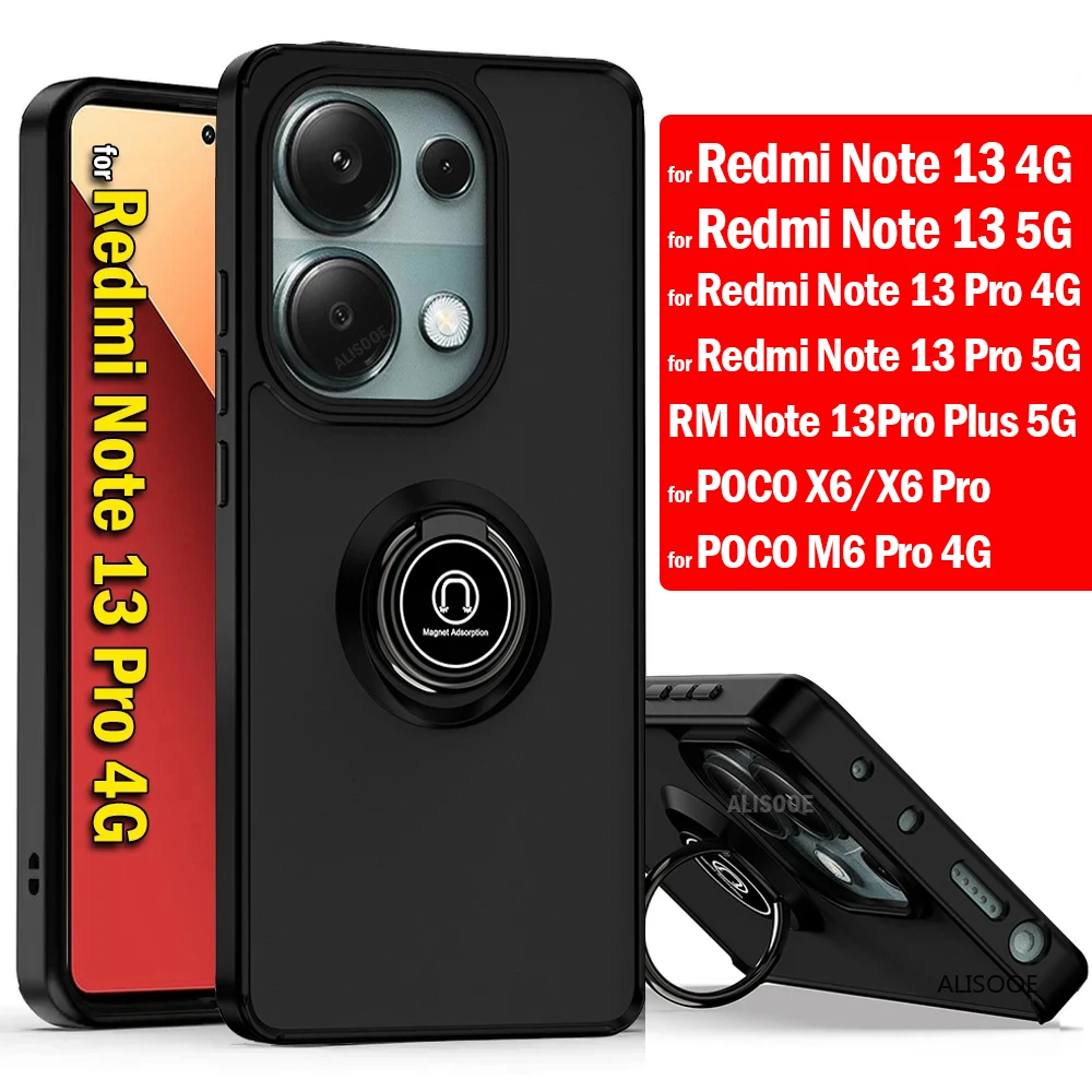 Armor Capa for Redmi Note 13 Pro Plus POCO X6 M6 Pro 4G Case Magnetic Stand Phone Cover for Xiaomi for Redmi Note 13 Pro Case