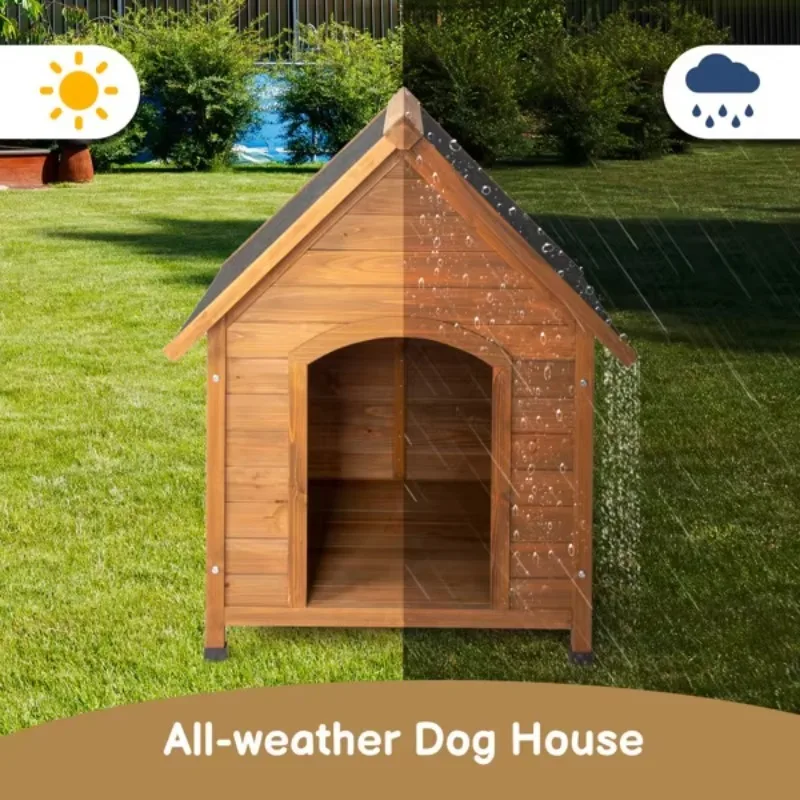 Outdoor Indoor Doghouse with Elevated Floor Fashionable Waterproof Puppy Shelter for Cats Solid Animal Pattern Pet House