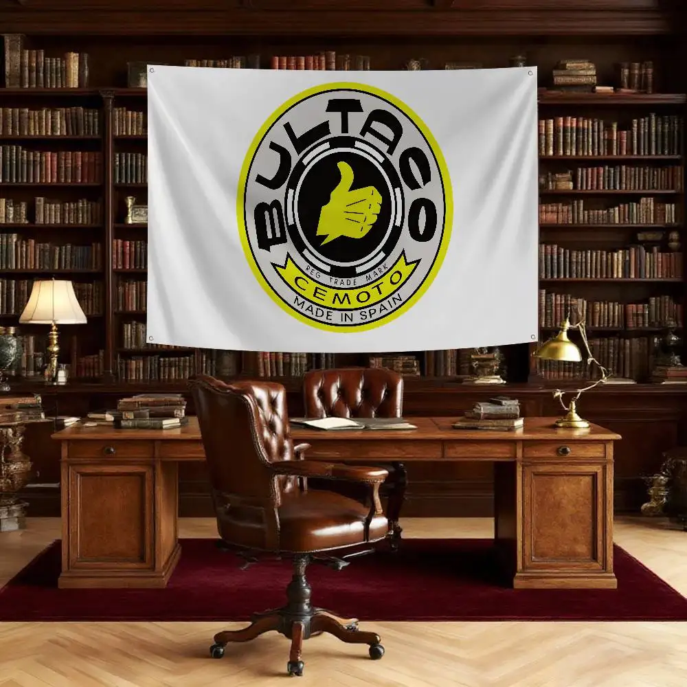 B-Bultacos Logo Motorräder Flagge Banner Vier Loch Flagge Polyester Outdoor Dekor Raumästhetik