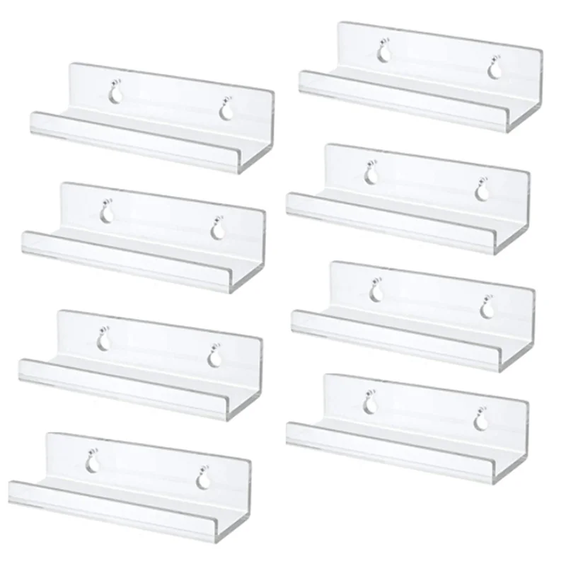 Przezroczysta półka na płyty winylowe do montażu na ścianie, 8 sztuk, akrylowy stojak na płyty winylowe, stojak na płyty winylowe SSQ