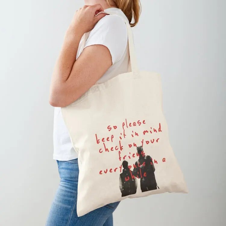 Check on your friends Tote Bag foldable reusable bag Canvas bag for women Women's shopping