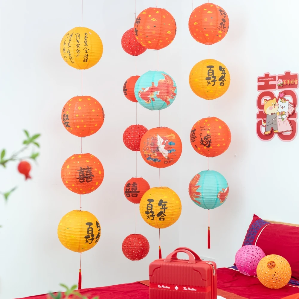 

30cm Multi Color Paper Lantern Foldable Paper Lanterns for Home Wedding Scene Birthday New Year Holiday Festival Party Decor