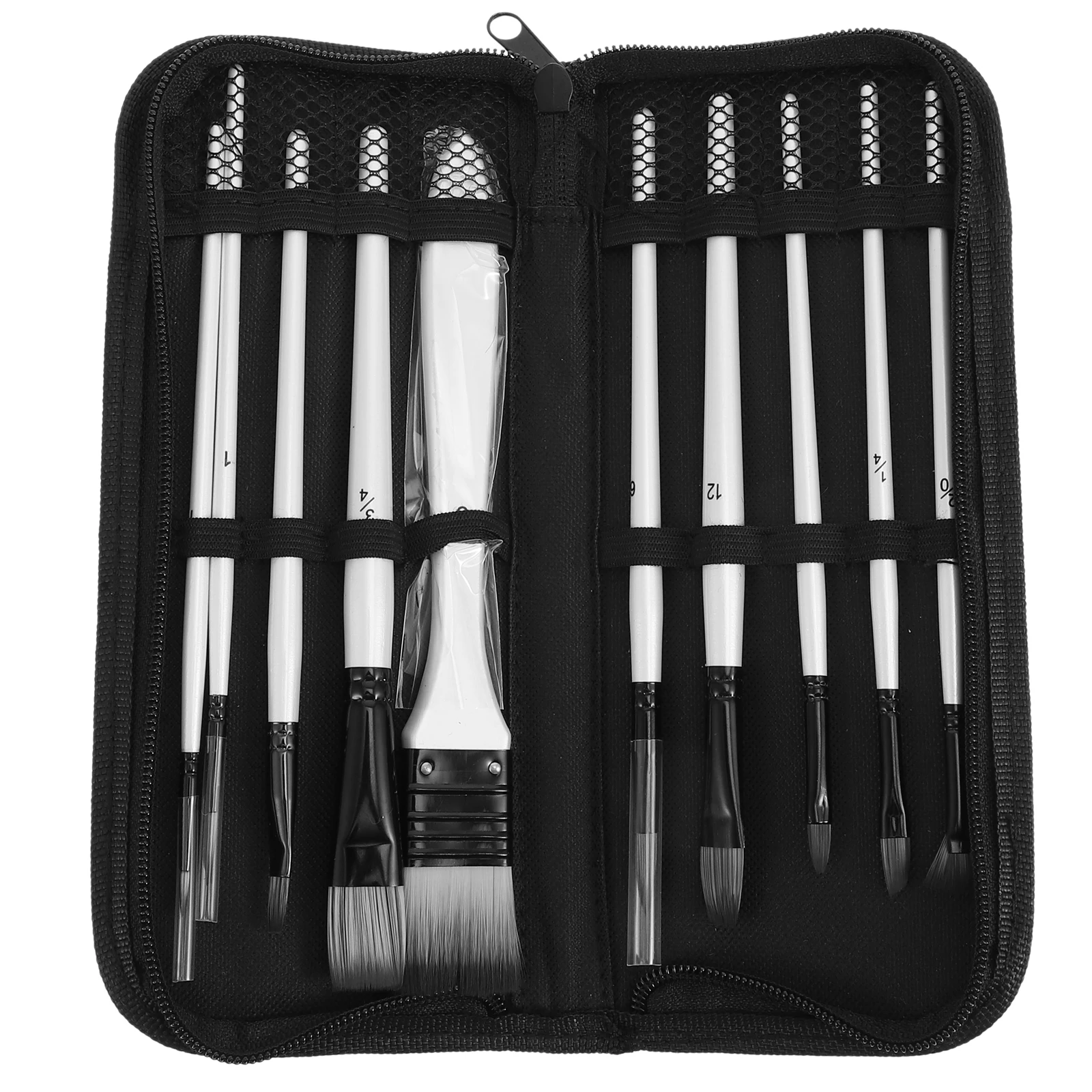 

1 Set Oil Watercolor Brush Set Wooden Handle Durable Nylon Hair Portable Painting Tools Kids Adults Watercolor Oil Painting
