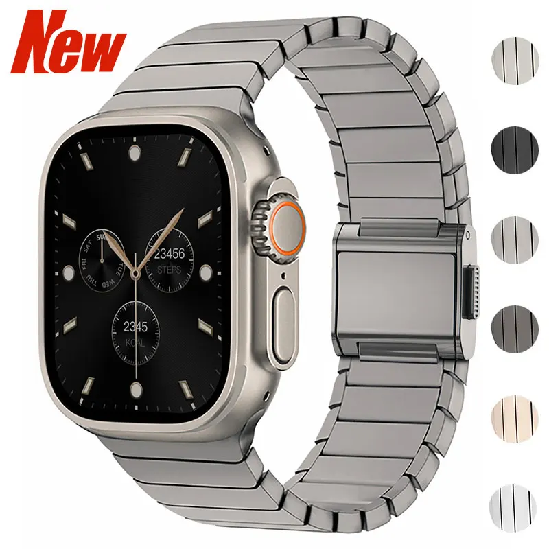 

Ремешок из титанового сплава для Apple Watch Ultra 3 2 1 49 мм S11 10 46 мм 9 8 7 6 54321 SE Металлический браслет Correa для iwatch 45 мм 42 44 мм