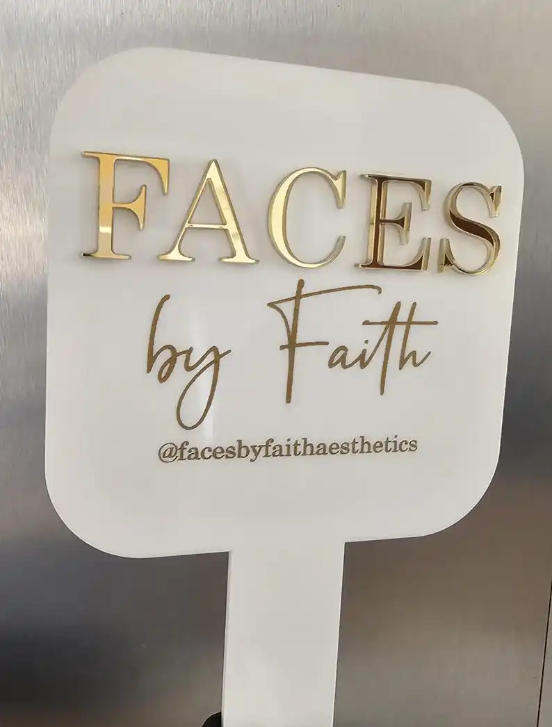 Hairdresser Photo Prop Hair Stylist Gift Hair By Extensions Handheld Mirror Beauty Room Face Mirror Shield Prop