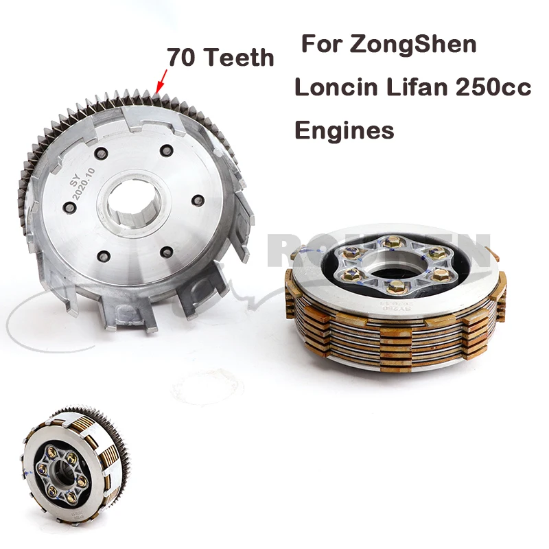 70 Teeth Motorcycle Clutch High Performance  Engine  Fit For Loncin ZongShen Lifan 250cc Engines ATV Dirt Pit Bike Moto Parts