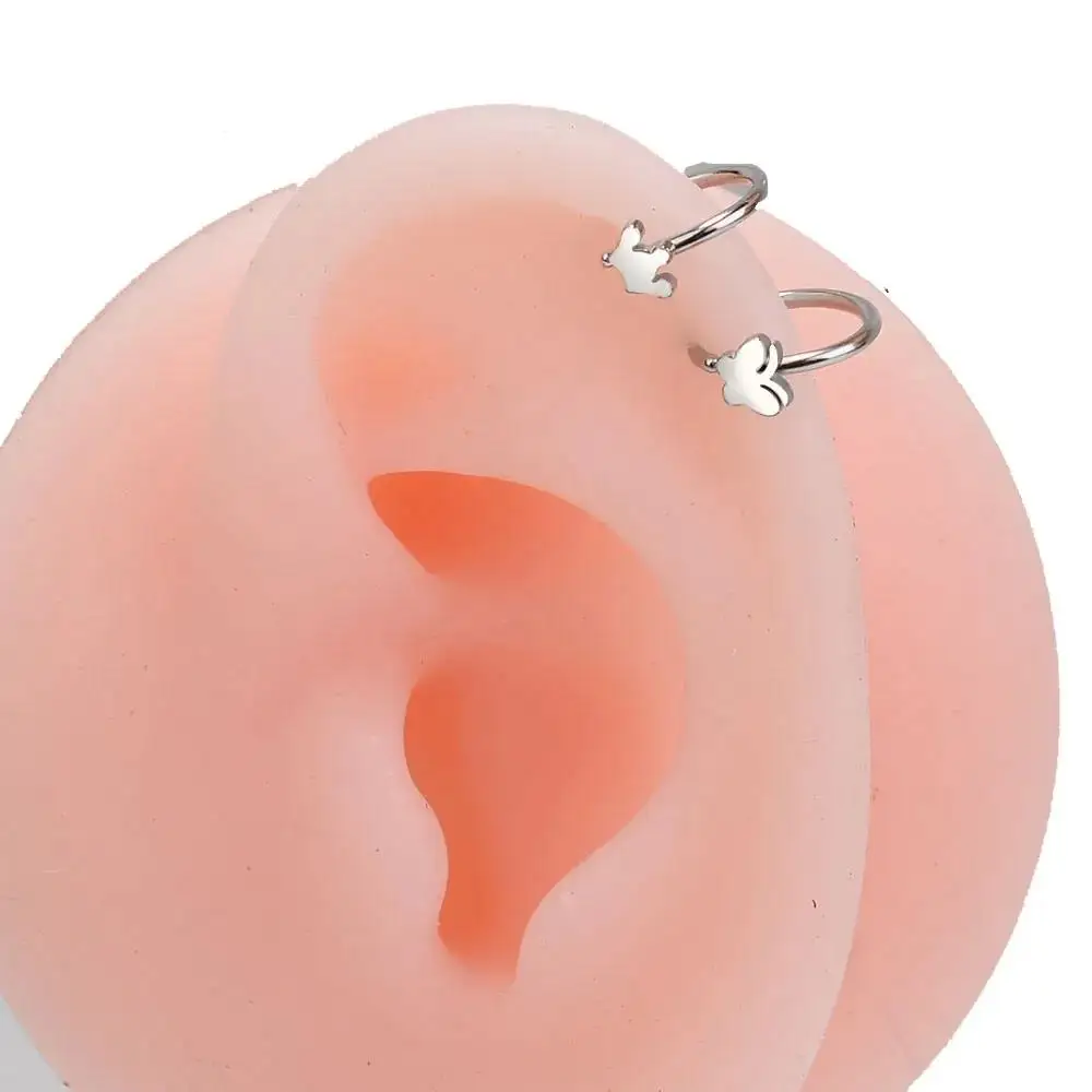1PC 18G Surgical Steel Nose Rings Nostril Bendable Star Butterfly Hoop Tragus Cartilage Earring for Women Nose Piercing Jewelry