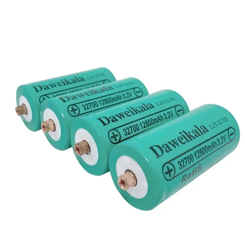 Original 32700 12800mAh 3.2V LiFePO4 5C แบตเตอรี่ชาร์จ Professional Li-Ion ฟอสเฟตแบตเตอรี่พร้อมสกรู