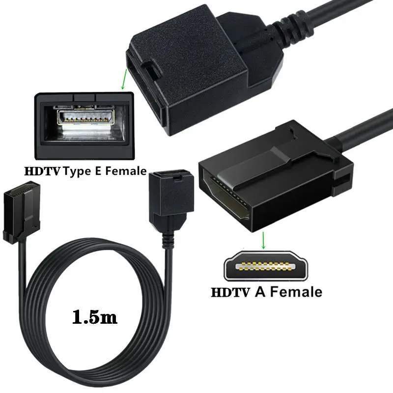 4K ABS Shell HDMI Compatible TYPE-E to HDMI Compatible Male and Female In Car High-Definition Audio and Video Dedicated Cable
