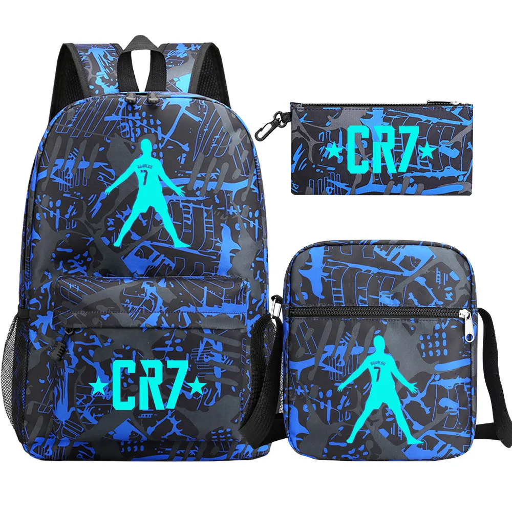 CR7 School Bag Student Shoulders Large Capacity Backpack Canvas Backpacks Female College Teen Computer Bag Mochila