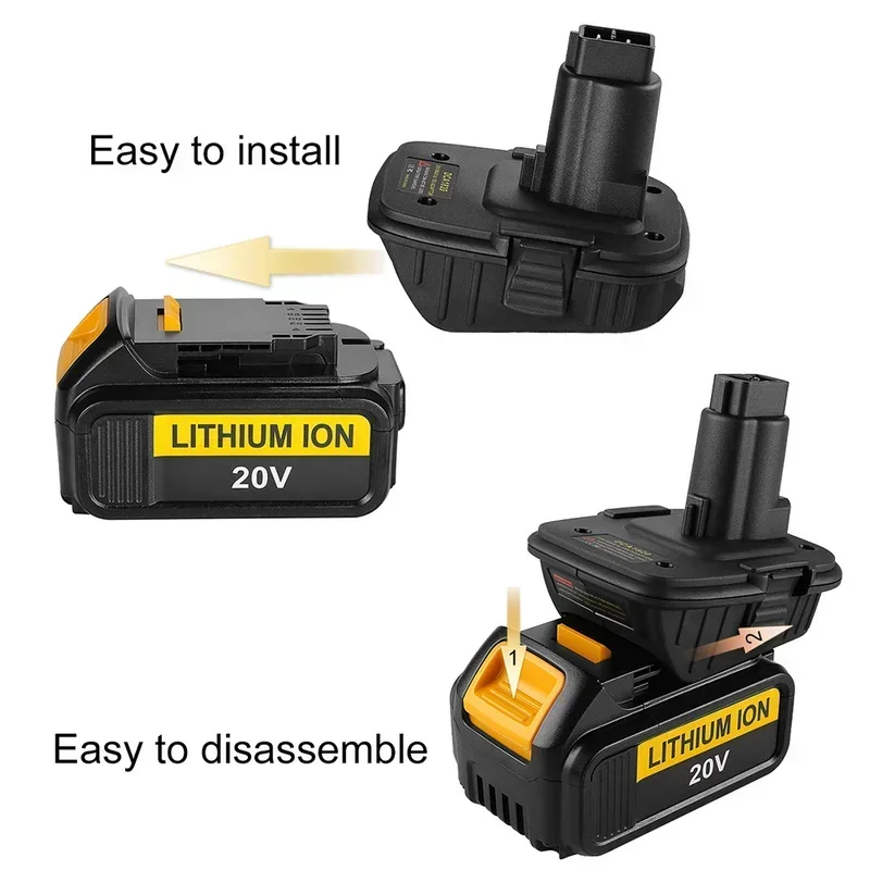 Adaptador de batería DCA1820 de repuesto para Dewalt de 18V a 20V, Compatible con batería de litio DCB203, DC9099