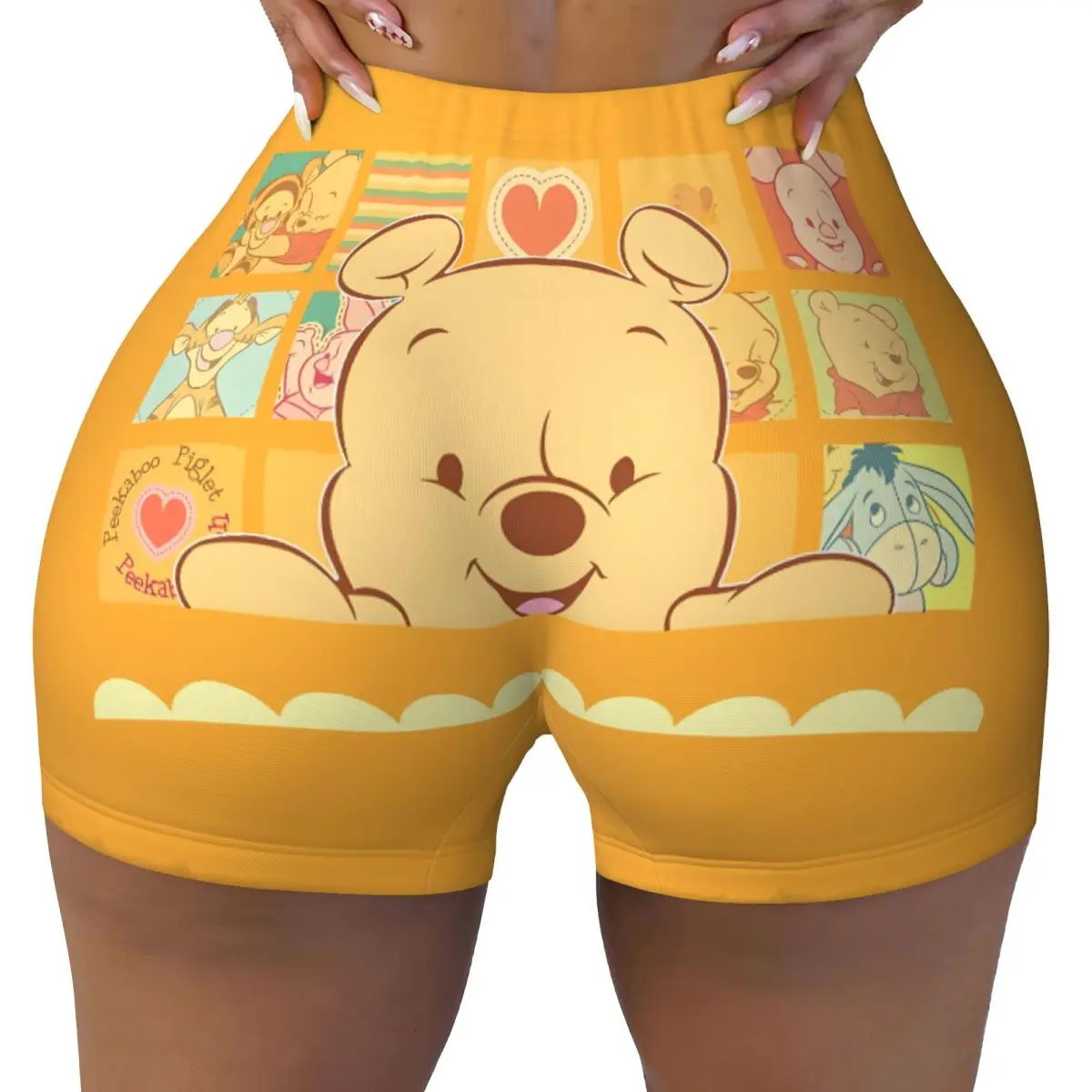 

Женские шорты Kubuś Puchatek Kawaii, милые шорты для тренировок, йоги, спортивные шорты для спортзала, волейбола, байкера