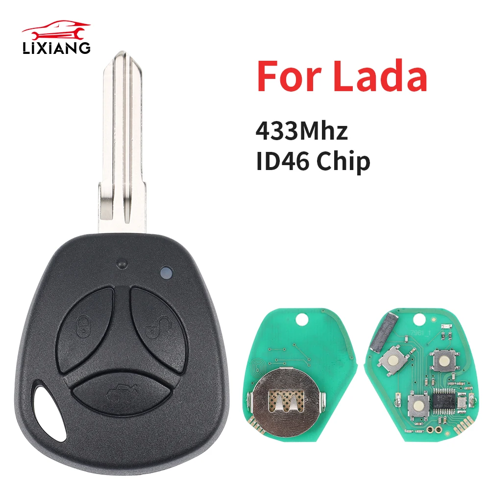 LIXIANG 3 Tombol Kontrol 433Mhz ID46 Chip PCF7941 Kunci Mobil Jarak Jauh untuk Lada Granta Priora Vesta X-ray XRay Sedan Sport Kalina