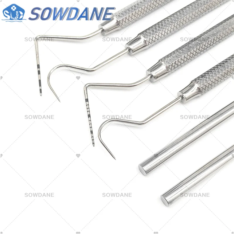 Dental Stainless Steel Periodontal Probe with Scaler Explorer Instrument Tool Tooth Cleaning Dentist Endodontic Tool Equipment