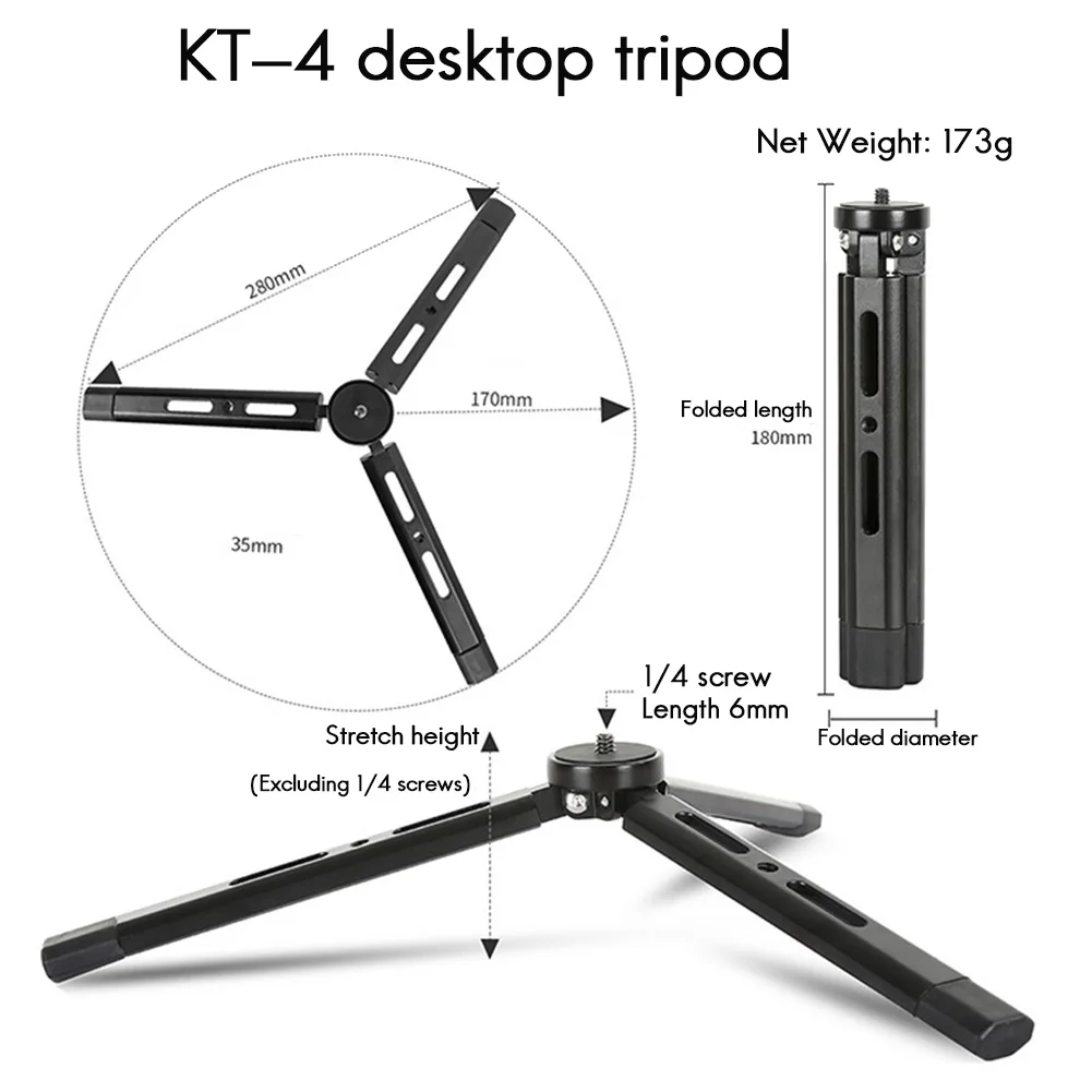 Mini-Stativ Aluminium legierung Desktop-Ständer Stativ mit 1/4 Zoll Schraube für zhiyum ronin s sc Kamera Camcorder Projektor