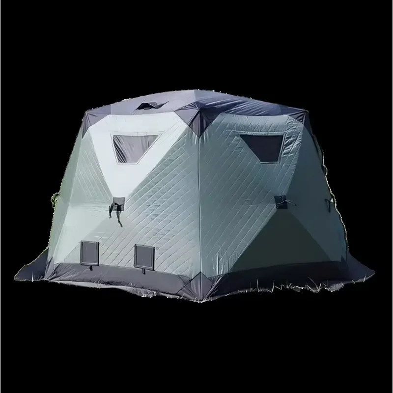 Upgrade Waterproof Windproof Insulated Three Layer Cotton Filled Oxford 3 to 4 Person One Bedroom Winter Snow Ice Camping 3