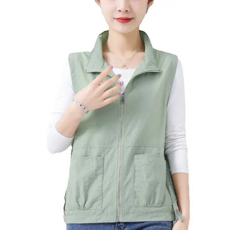 

2025 Spring Summer Women's Vest New Solid Color Sleeveless Short Jacket Female Waistcoat Tops Chaleco Mujer Women's Clothing