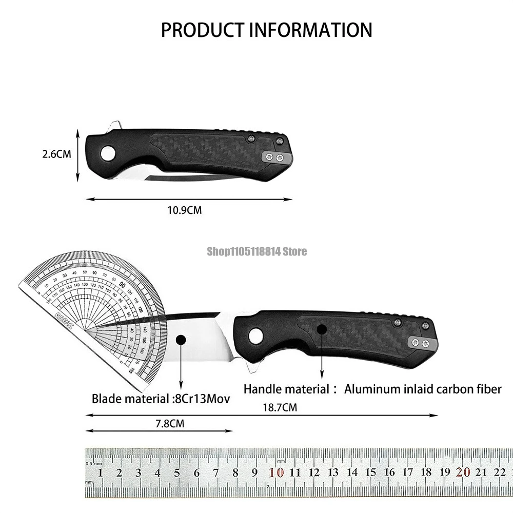 BK 714 D2 الصلب ألياف الكربون عدم الانزلاق مقبض التخييم الصيد سكين جيب متعددة الوظائف EDC بقاء سكين للفرد سكين اليد #6
