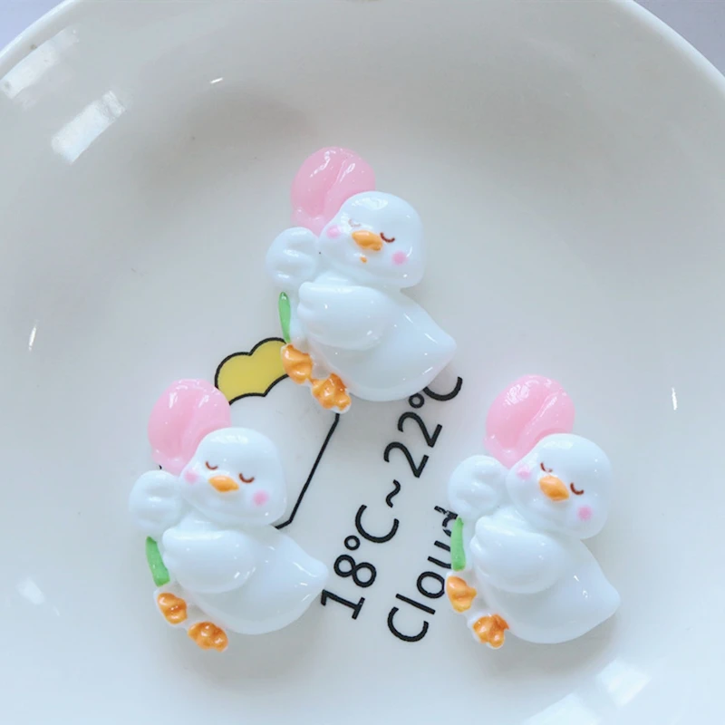 10Pcs New Cute Resin Mixed Little Swan Duck Series Flat Back Fit Phone Deco Parts Embellishments For Hair Bows Accessories view 6