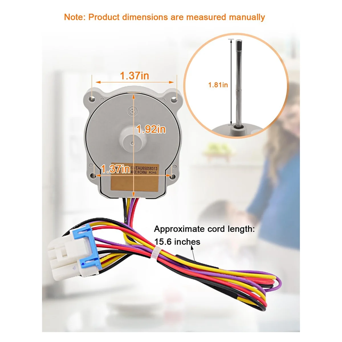 EAU65058313 Fit for LG Kenmore Refrigerator Evaporator Fan Motor Assembly Part Replace EAU65058313 ODM-056F-13 AP7178307