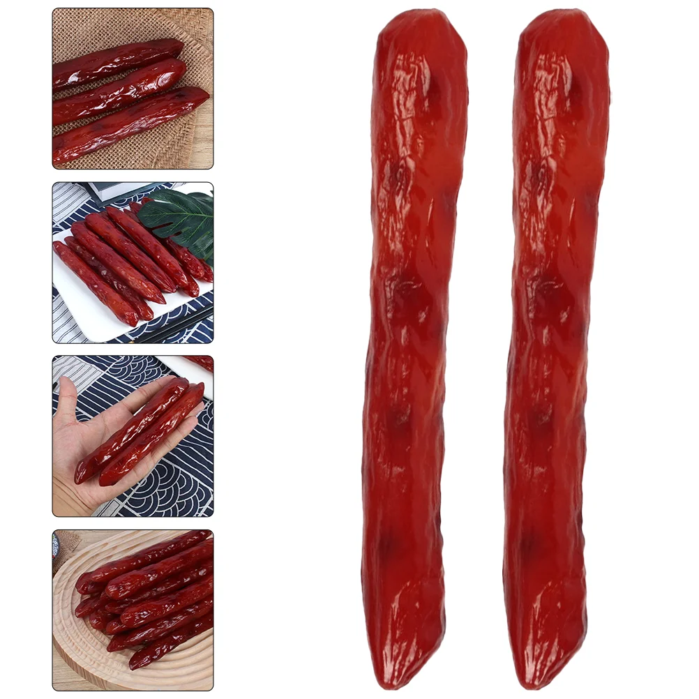 2 Pcs Simulated Sausage Food Model Toy Photo Props Decorative Fake Plaything Lifelike Bratwurst Simulation Pvc Baby Toys