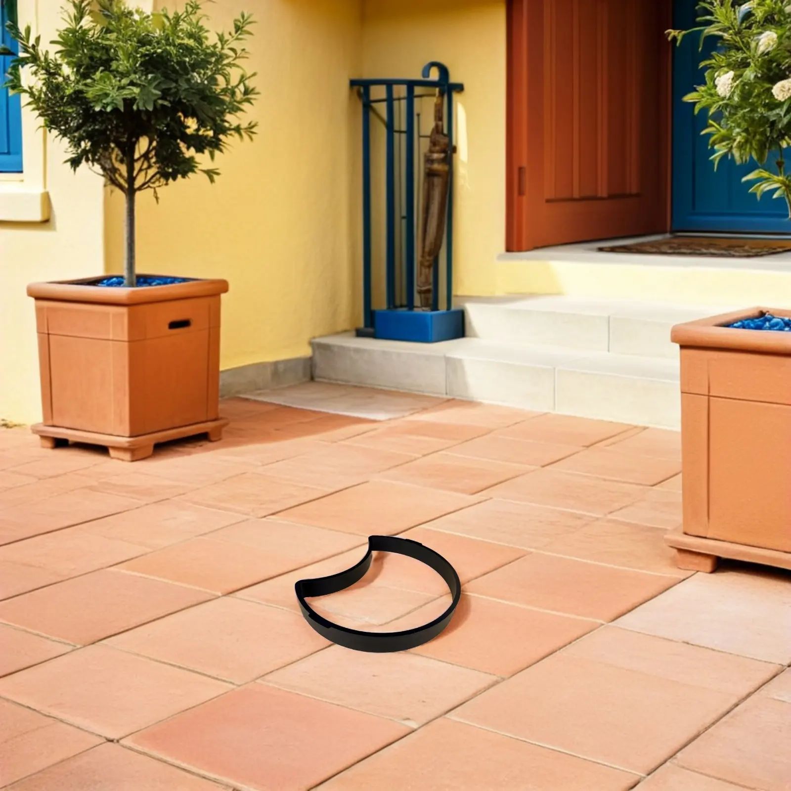 Moule de pavage de jardin en forme de croissant, en plastique ABS, pour dalles de sol en béton, pour la réalisation de chemins, allées, patios, cours et pelouses.