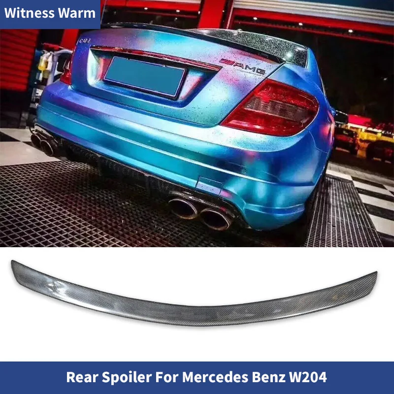 for Benz W204 Amg Style Rear Wing Trunk Lip Spoiler C180 C200 C260 C280 C300 4 Door Car Body Kit Spoiler 2007-2014