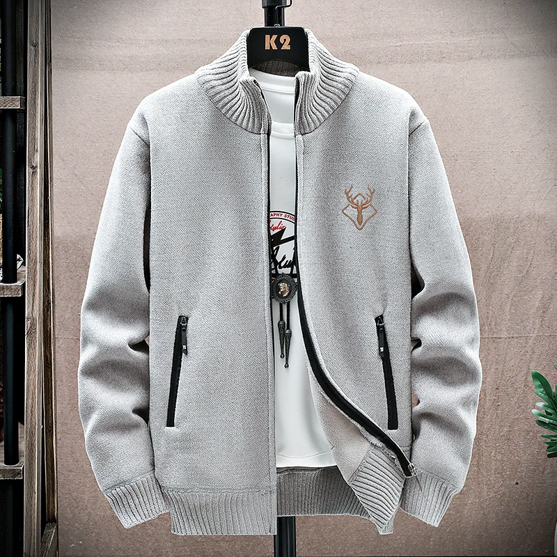 

2026 New Fashion High Quality Male Autumn Winter Clothing New Men's Fleece Cardigan Sweater Casual Knit Sweater Jacket