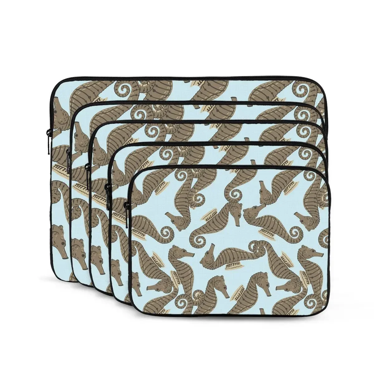 Seamless Ocean Animal Pattern With Pale Brown Seahorse Computer ipad Laptop Cover Case Laptop Sleeve Bag Portable Cover