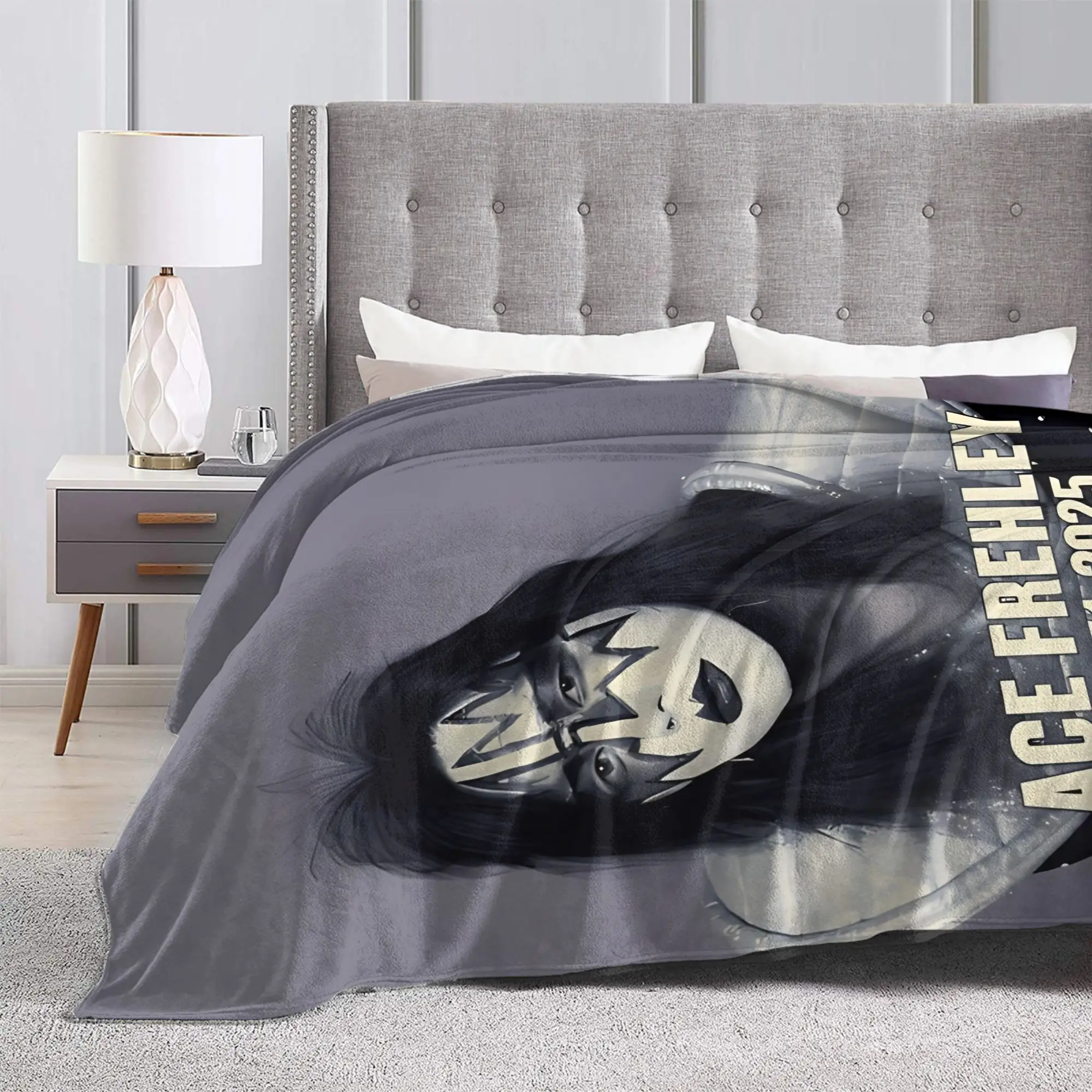 مريحة مزق الآس فريلي رائد فضاء بطانية اكسسوارات السرير قبلة الفرقة موسيقى الروك رمي البطانيات سوبر لينة المرجان الصوف أفخم