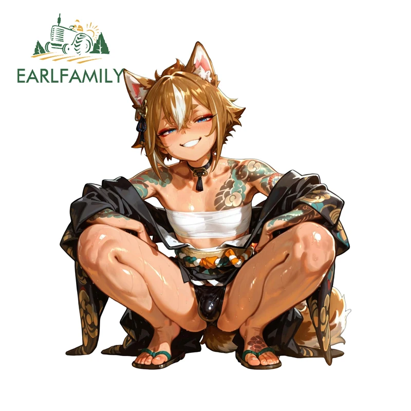 EARLFAMILY فروي بوي Waifu الشيطانة الشارات الساخن أنيمي العنصر الشارات انسداد خدش واقية من الشمس الفينيل بهلوان قارورة التخزين المضيف