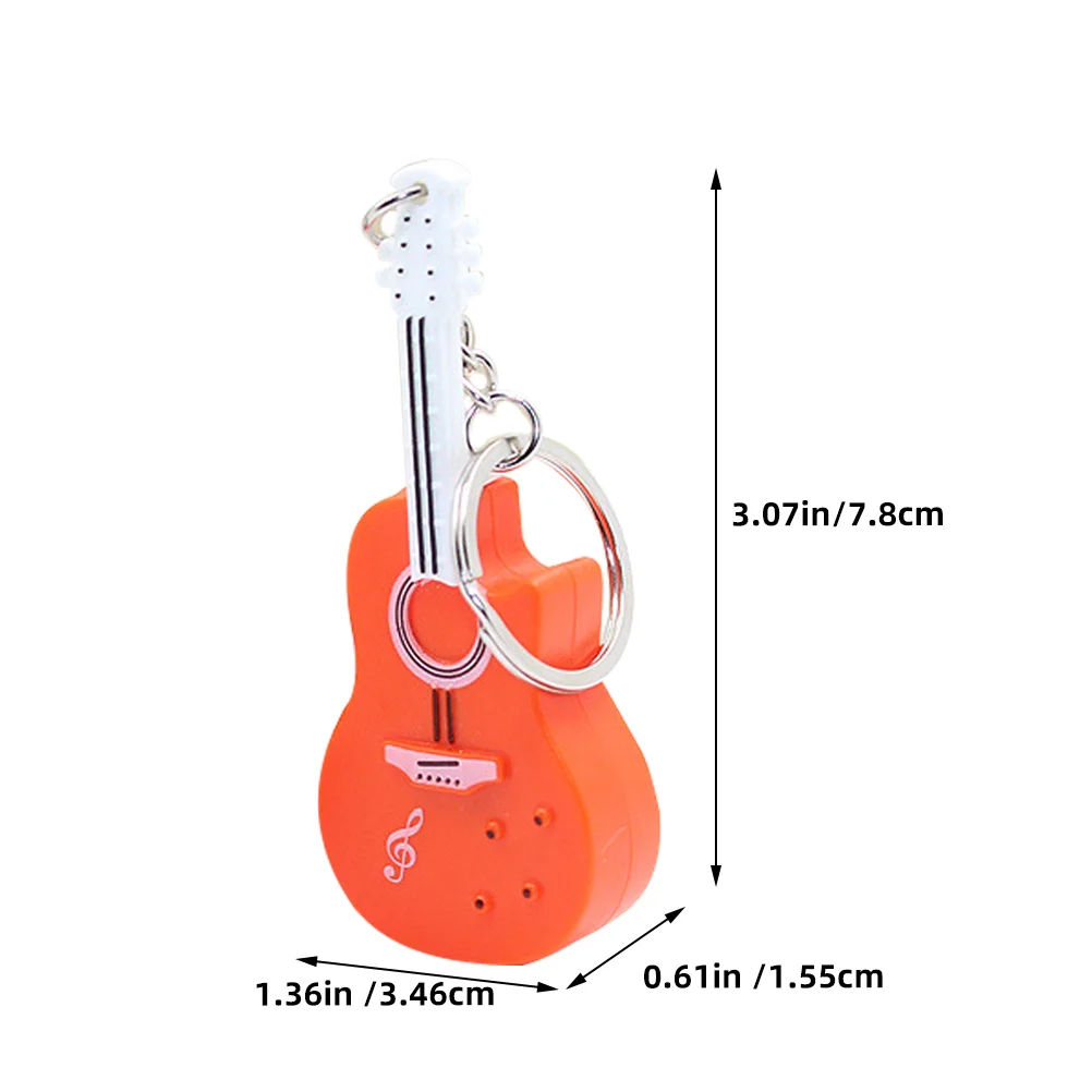 Guitar Keychain Backpack Holder Chains Women for Car Keys Music Party Favor Ring Matching Keychains with Lights Decorative