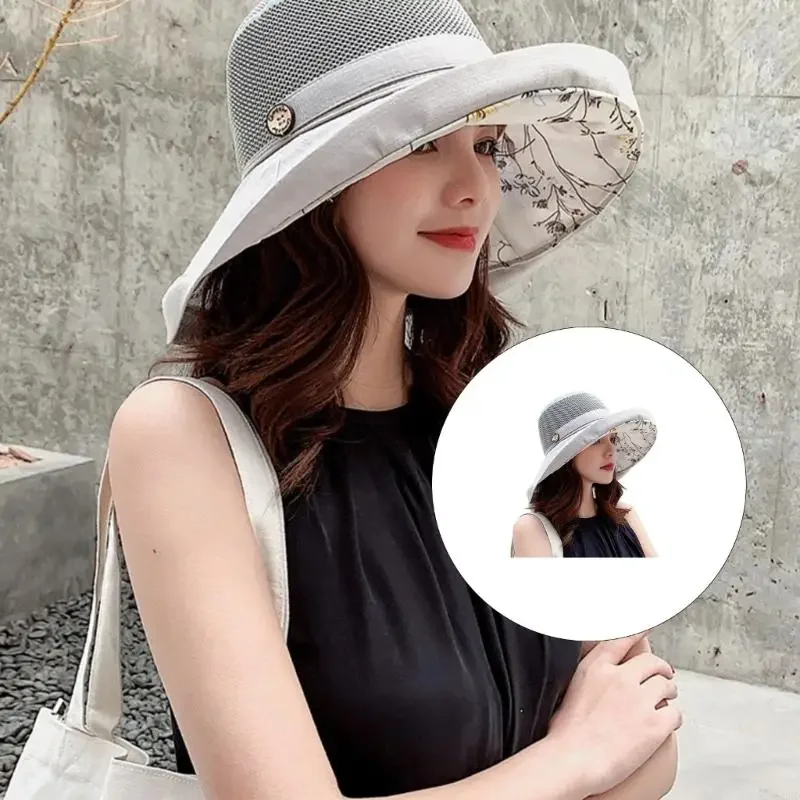 

Женские солнцезащитные кепки с декоративной деревянной подкладкой, солнцезащитная шляпа с принтом и широкими полями, рыбацкая на