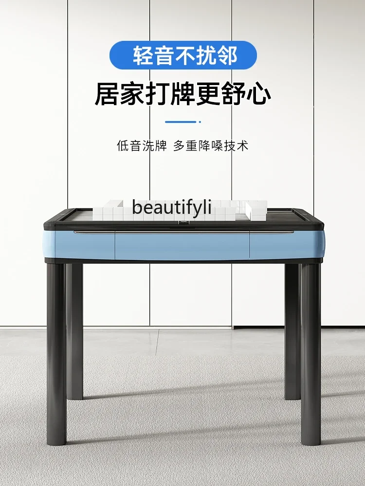 Mahjong machine show dining table bass, mini small apartment glass black automatic household mahjong table