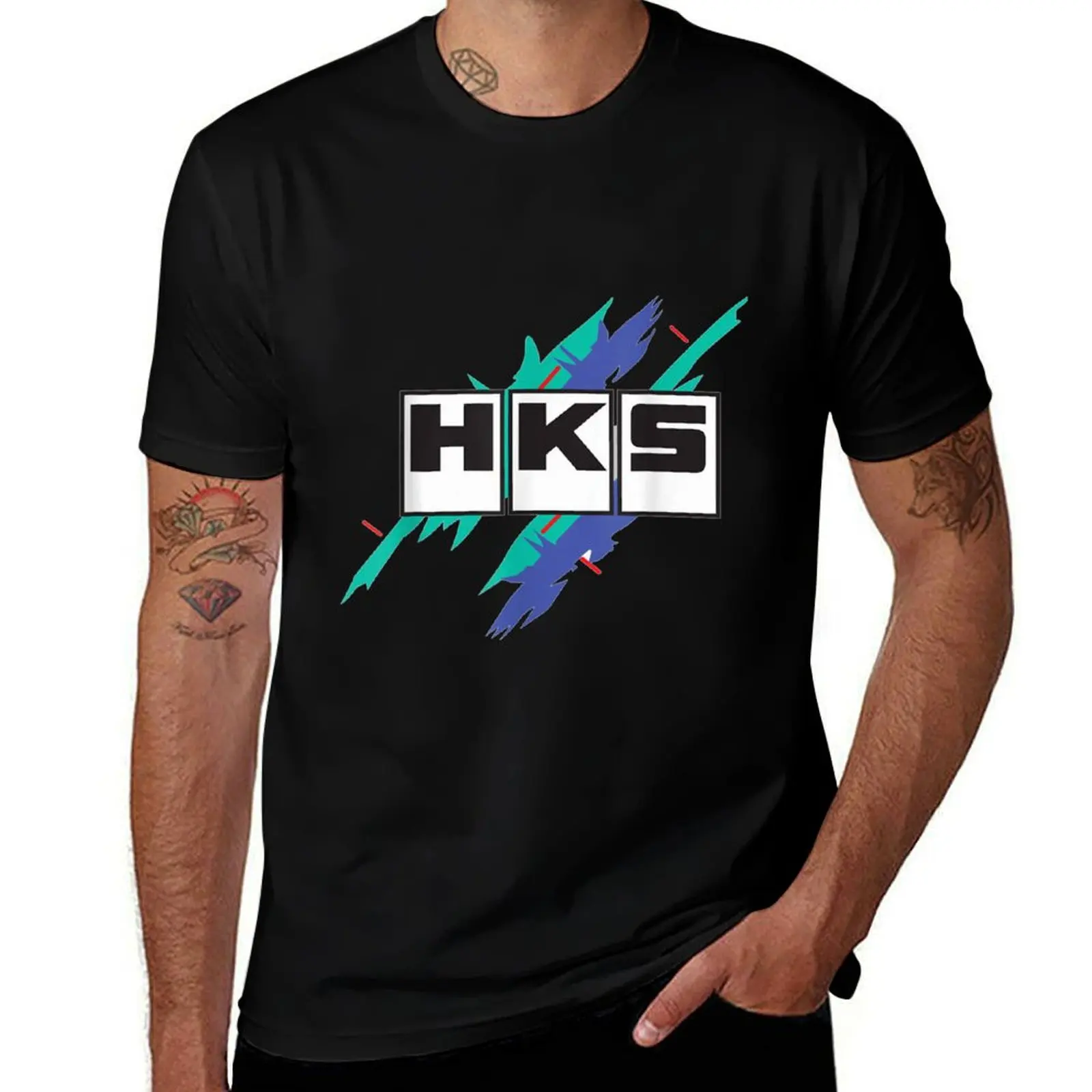 

HKS Vintage T-Shirt t shirt men 100% cotton luxury brand man t shirt graphic T-Shirt