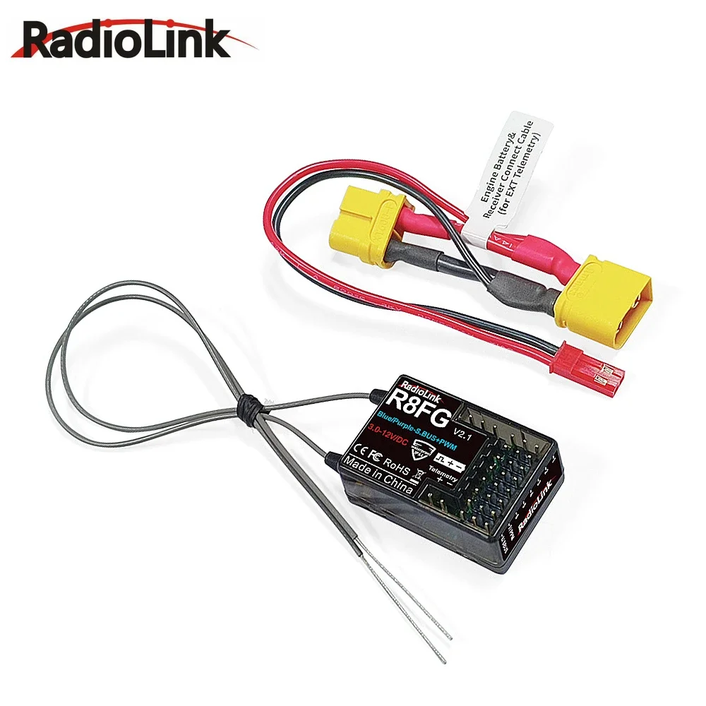 

Radiolink R8FG 8 Channle 2.4G Gyro RC Receiver Voltage Return 600 Meters Long Range RX for Car Boat RC8X RC6GS RC4GS T8S T8FB