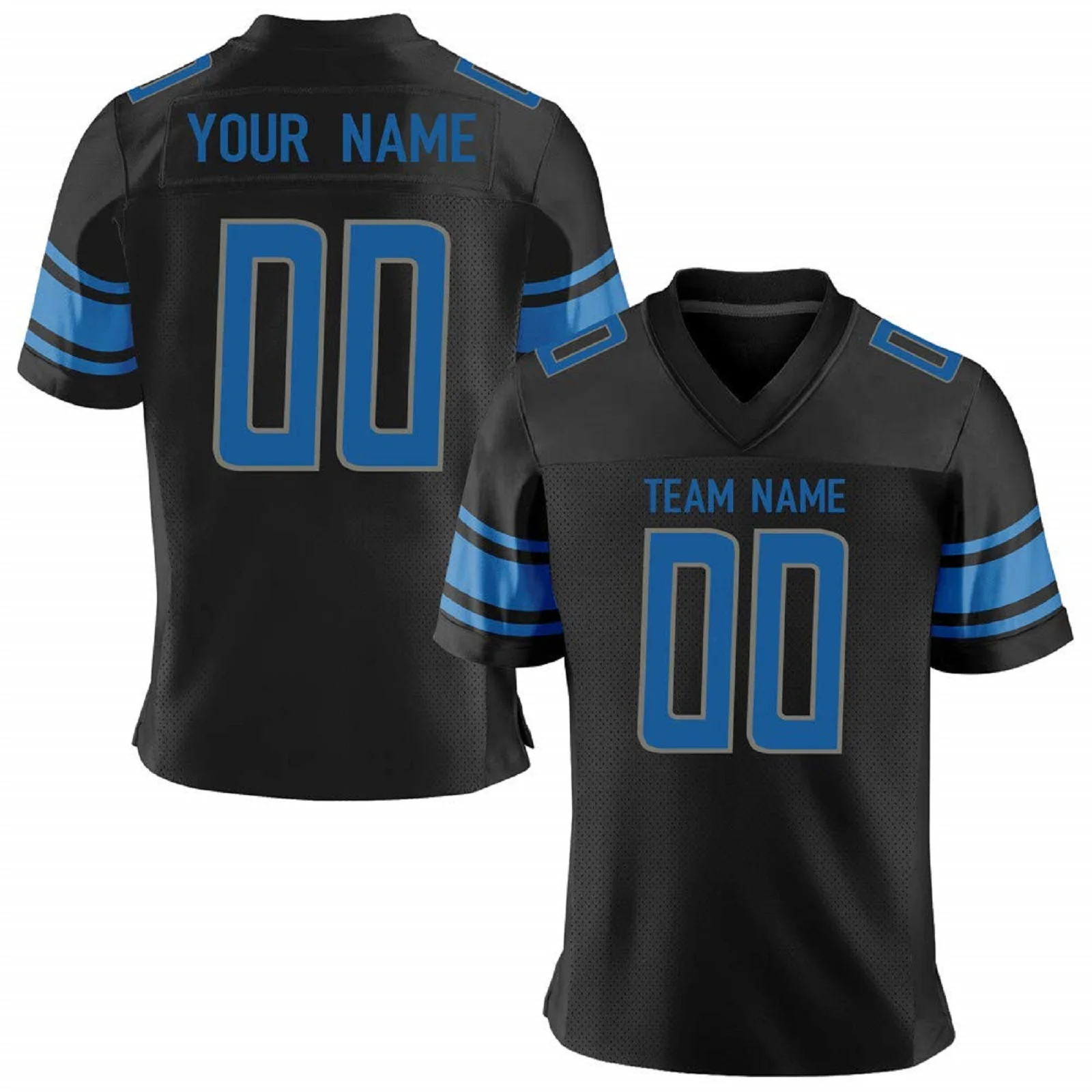 Custom American Football Jersey Personalized Printed Team Name Number Training Uniform Blue Gray Fans Gift for Adults Kids