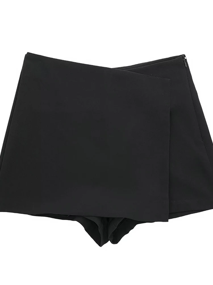 Mulher cintura alta shorts saias assimétricas shorts saias preto rosa mini saia shorts mulher shorts outono moda shorts