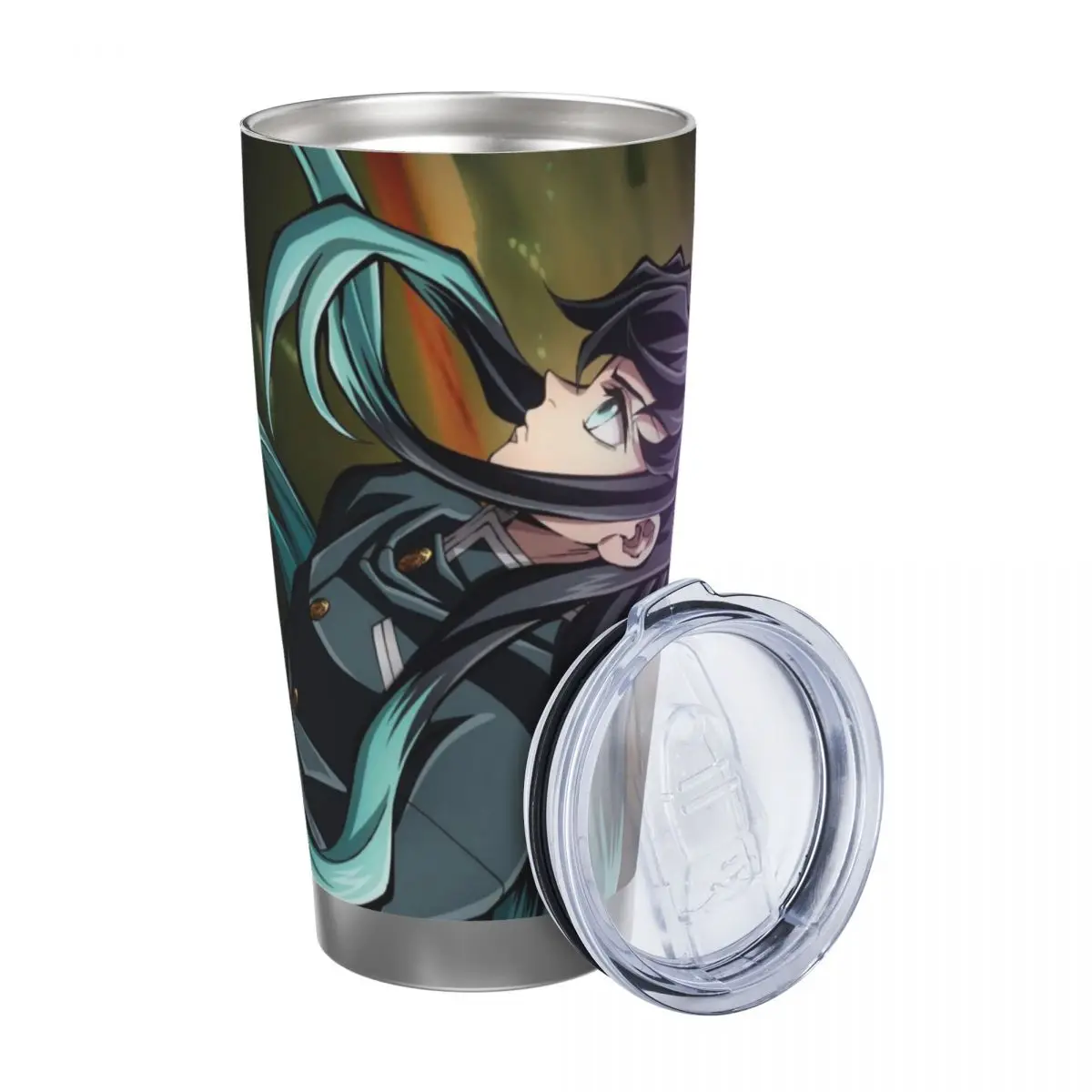 Muichiro Tokito Demon Slayer 20oz Stainless Steel Car Mug Straw Thermal Iced Travel Cup Vacuum Insulated Coffee Hot Cup